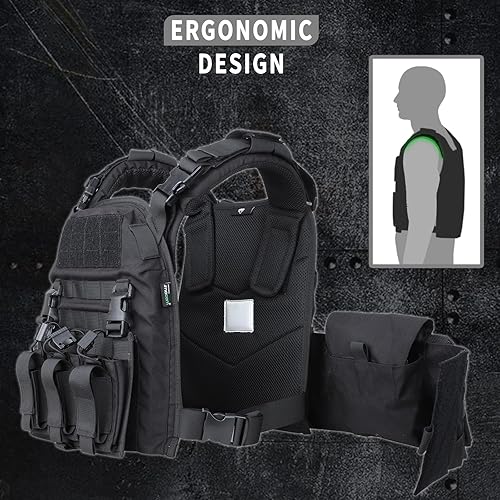 Miniatura 5 de Chaleco táctico para hombre, chaleco de seguridad Molle Airsoft para adultos