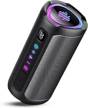 aowoka Bluetooth Speaker, Portable Wireless Bluetooth 5.4 Speaker, 20W Stereo Sound, Deep Bass, LED Display, 20H Playtime, IPX7 Waterproof, TWS Pairing for Outdoor, Party, Travel