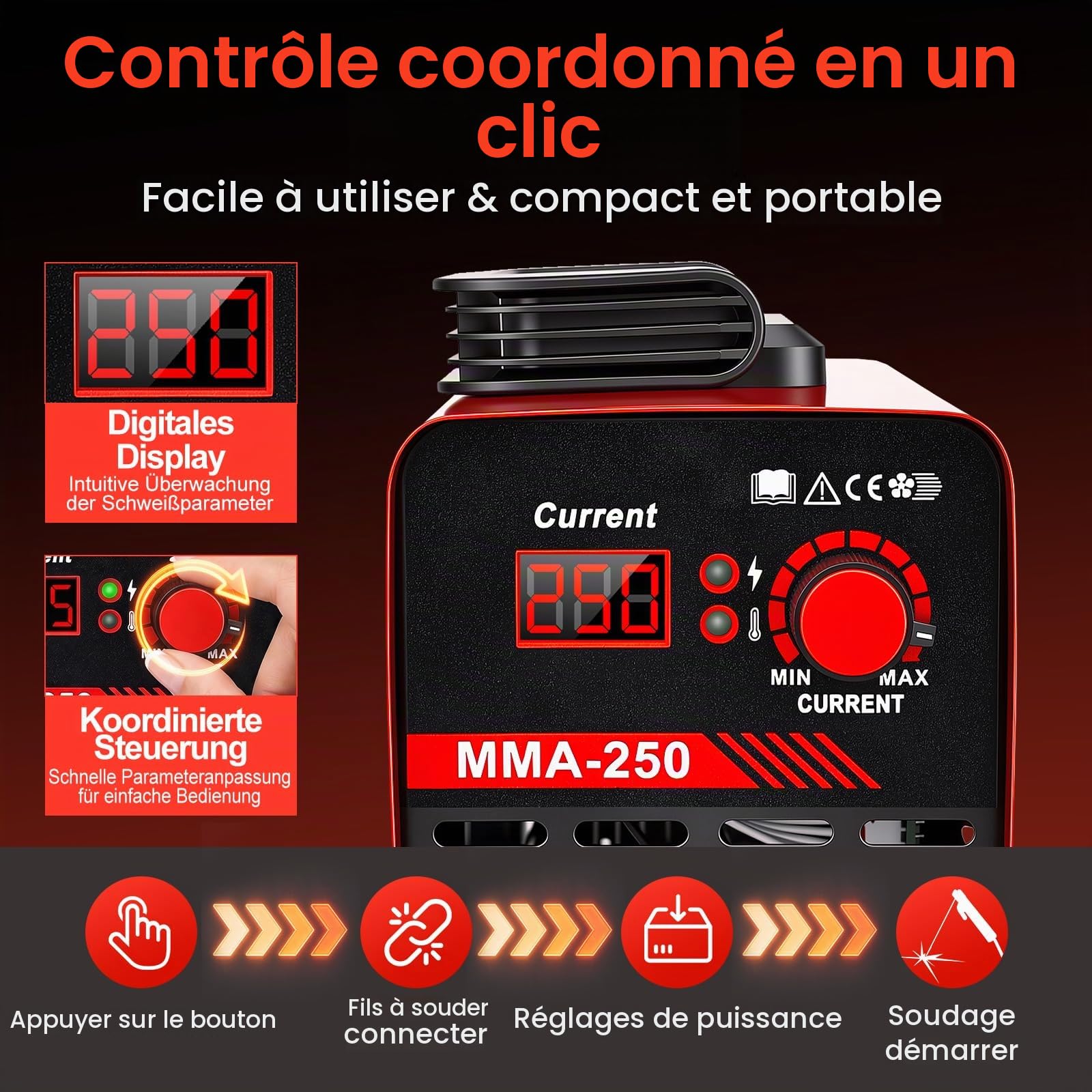 Mini Poste à Souder 140A,220V MMA Inverter Soudeur à Électrodes