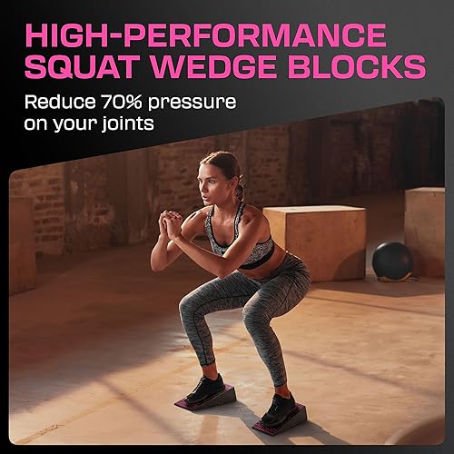 Miniatura 4 de Par de bloques de cuña para sentadillas, rampa de sentadillas, bloque de elevación de pantorrillas, tabla inclinada antideslizante para sentadillas,