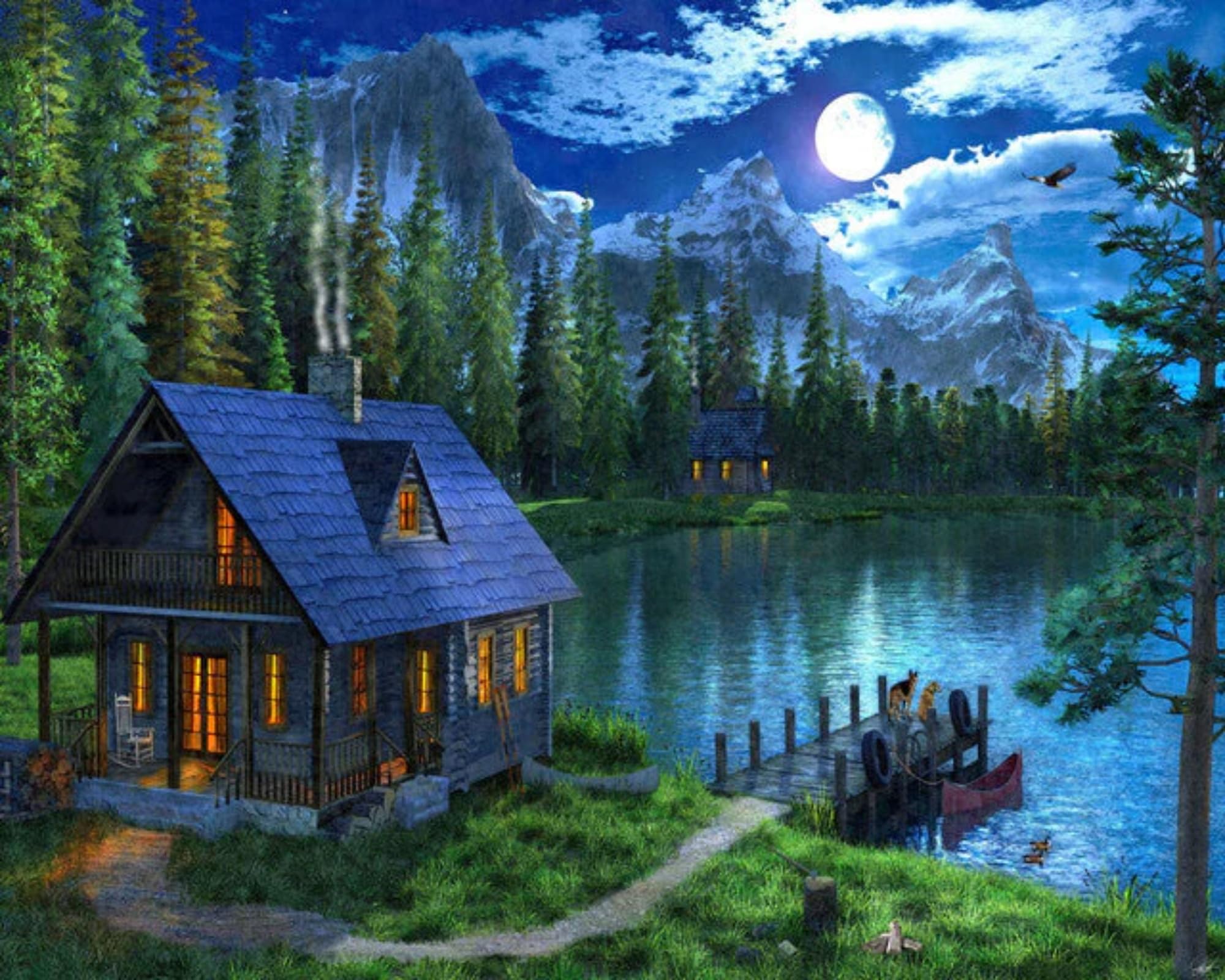 Xiangxujia DIY Paint by Number for Adults,Painting by Number Kits on Canvas,Color by Numbers for Adult Beginner,Gifts Decor for Home Wall Room (Riverside House)