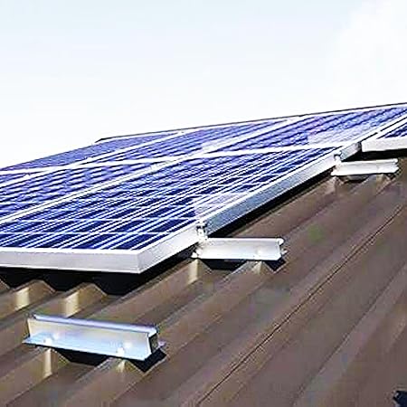 Rooftop Solar Panel Mounting Micro Rail Structure Set (Structure Set for 4 Solar Panel)