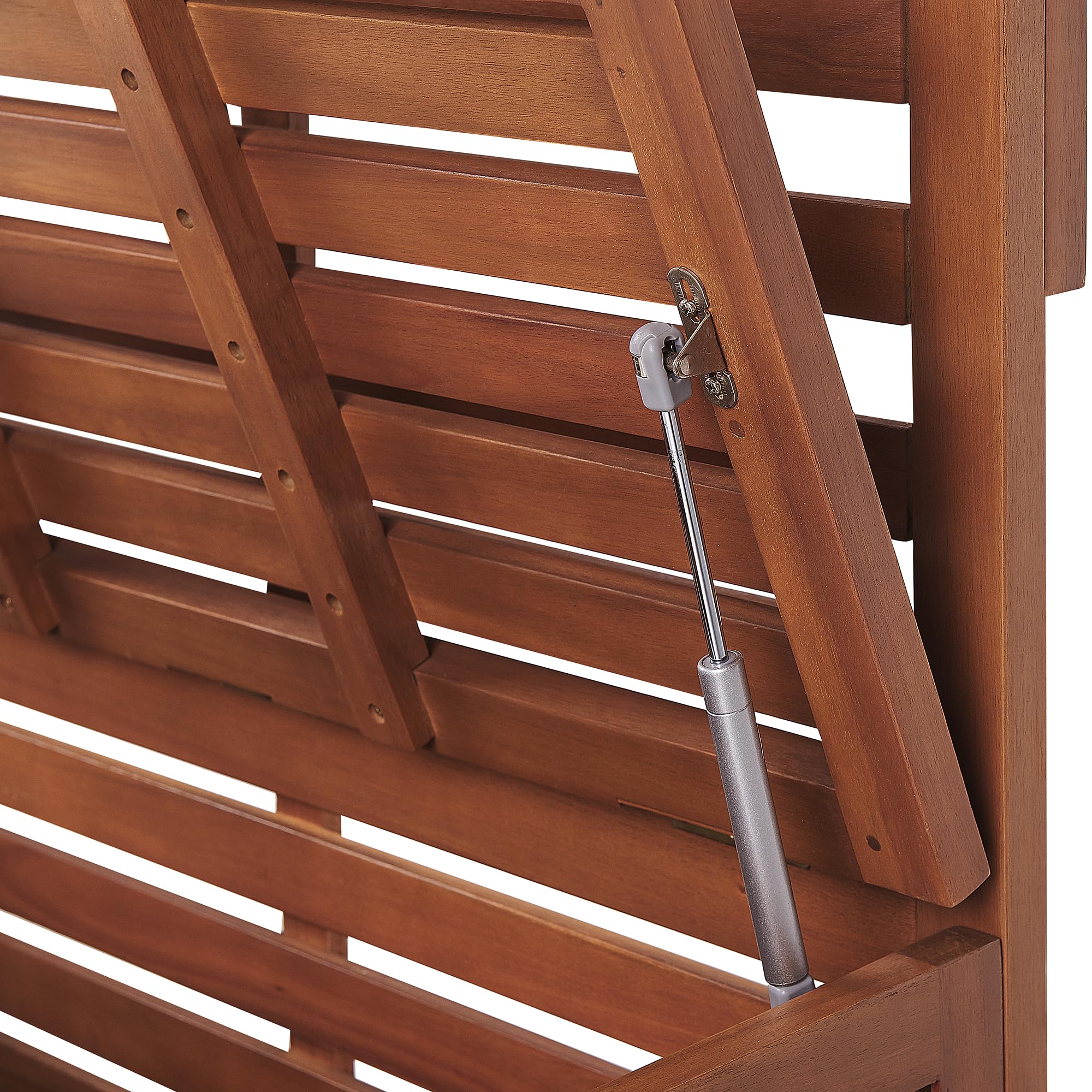 Panca da giardino in legno di acacia 80 cm con mensole e pannello
