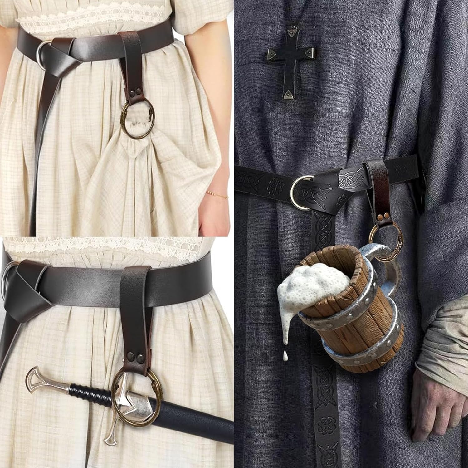 SUMGOGO 5PCS Corset Renaissance Belt Medieval Renaissance Belt Pouch Cork Potion Bottle Festival Halloween Costume Accessory - Image 5