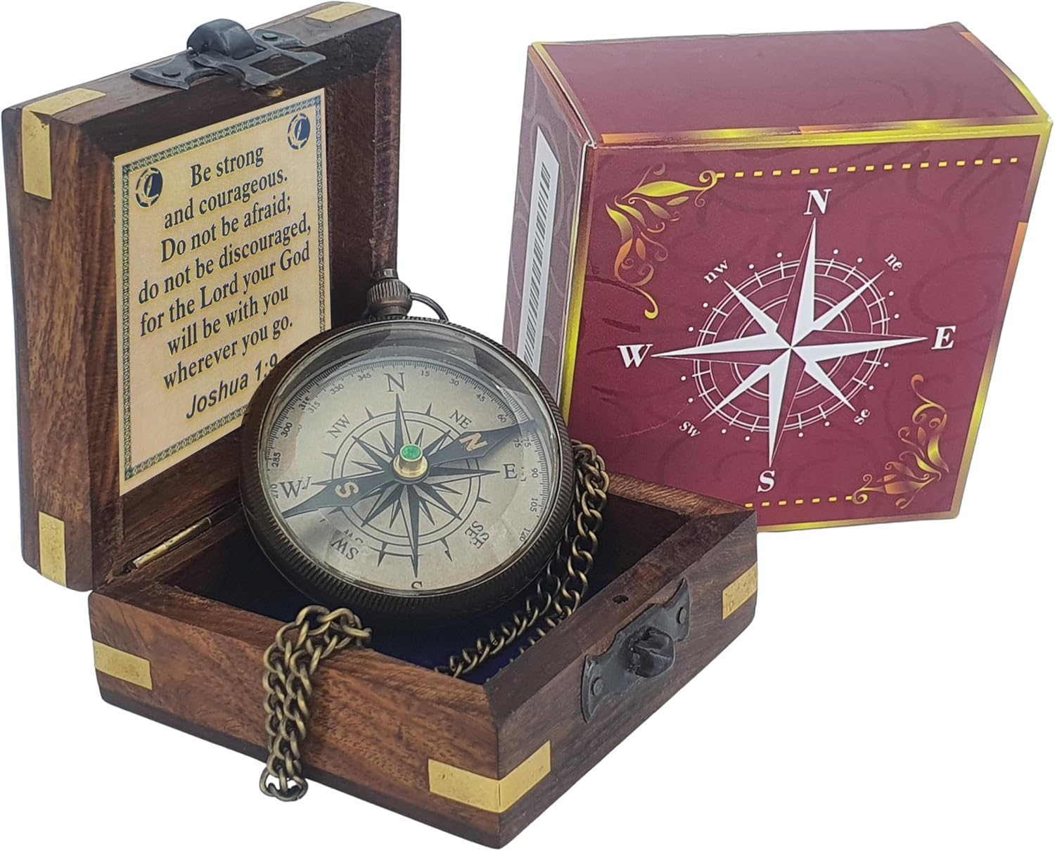 Trust in The Lord -Proverbs 3: 5-6 Quote Engraved Compass | Camping Compass Inspirational Christian Religious Gifts Men Women Catholic 2023 Graduation Gift Boys Girls