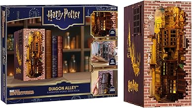 Revell Set modellino Tiny Adventures I Diagon Alley Harry Potter I 3D Miniatura Casa I Book Nook Legno Fermalibri I Regalo di compleanno per fan I Fermalibri Harry Potter