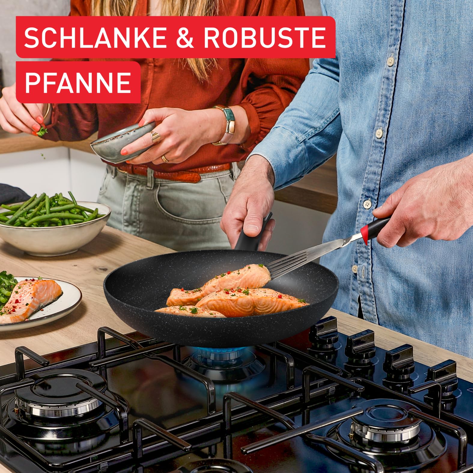Tefal Explore Stone G7 Pfannen-Set 24/28 cm, Antihaft, Induktion G01190