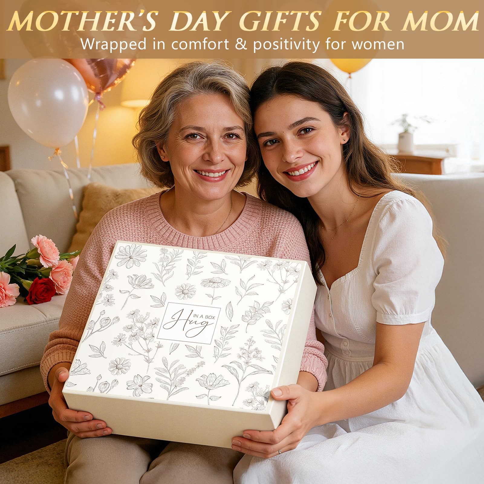 Regalo per la festa della mamma per la mamma e le donne, regalo di compleanno per la cura di sé, cestino regalo per il bagno alla vaniglia e cocco, confezione regalo per lei con biglietti di