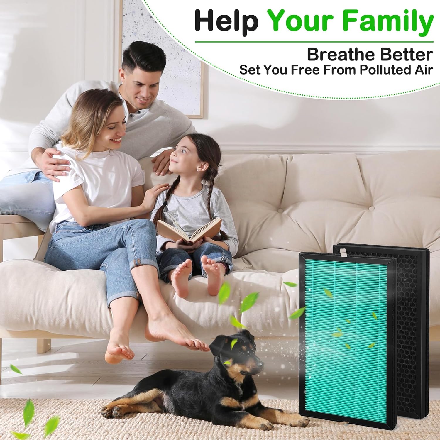 4 pack KXY550 Replacement Filter Compatible with Intehome、Airplus KXY550 Air Purifiers Replacement Filter Featuring a HEPA and activated carbon filtration system