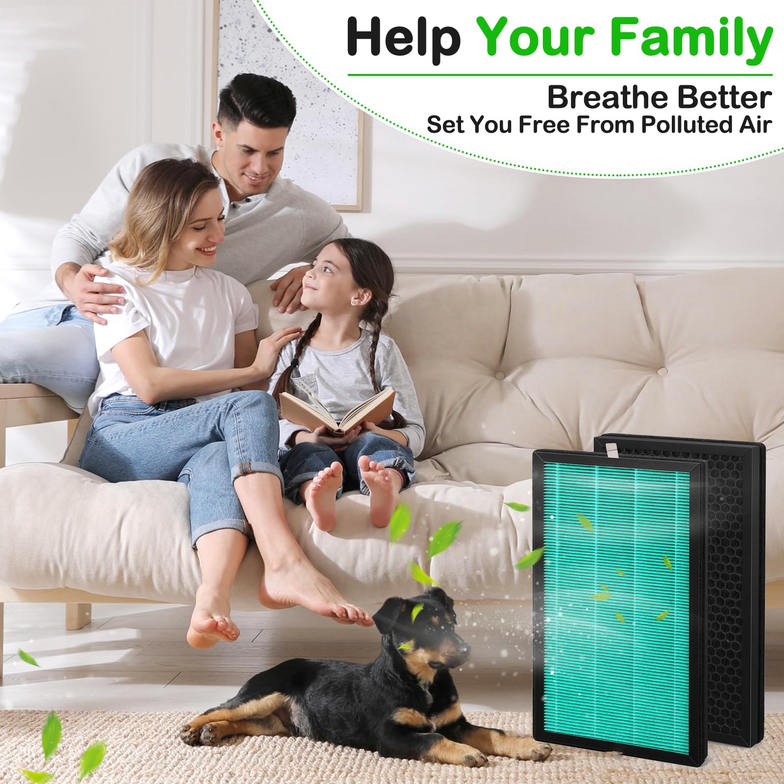 Filtro di ricambio KXY550 compatibile con purificatori d'aria Intehome, Airplus KXY550 Filtro di ricambio dotato di un sistema di filtrazione HEPA e carbone attivo (1)