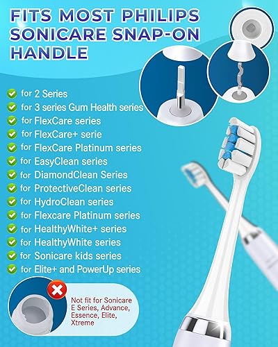 Miniatura 3 de Cabezales de cepillo de dientes de repuesto compatibles con Philips Sonicare paquete de 10 cabezales de cepillo eléctrico de repuesto suaves