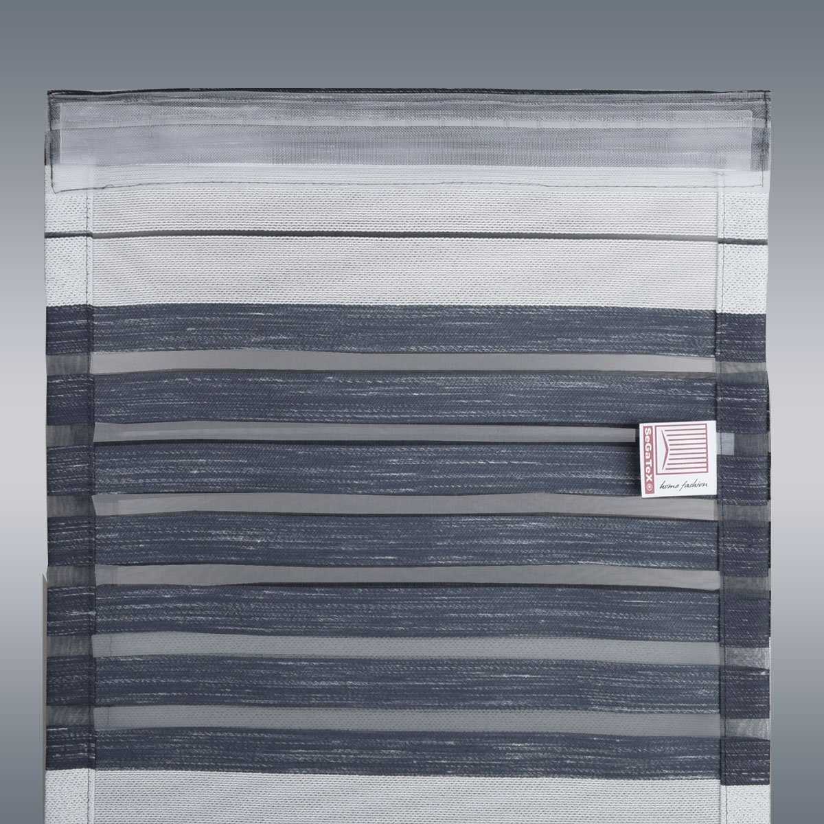 SeGaTeX Deko-Paneele Aiko - Maßgefertigte Flächengardine Für Caravan 40-200cm Grau Gestreift