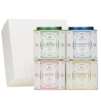 Harney & Sons Holiday Tea Gift Set, 4 Tins, 30 Sachets Each