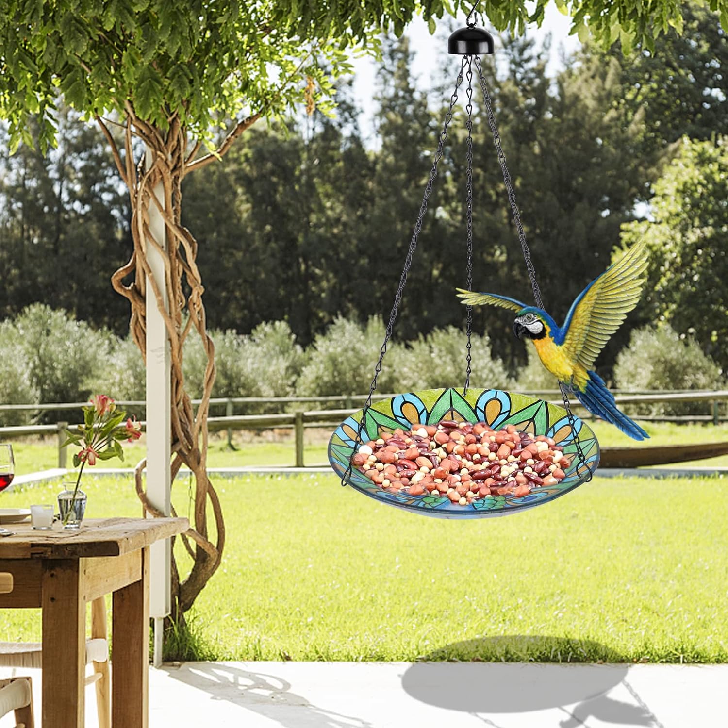 Buy Hanging Bird Baths for Outdoors, Glass Birdbaths Garden Bird Bath