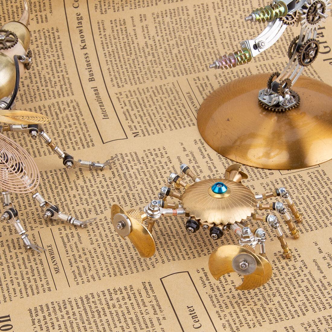 JEBU Kit de modèle 3D en métal pour adultes, puzzle 3D en métal à faire soi-même, modèle de crabe, 100 pièces puzzle 3D à faire soi-même, casse-tête animal, décoration d'intérieur