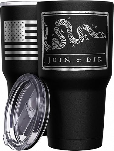 We The People Holsters - Vaso térmico de 30 onzas, Únete o Muere, Negro