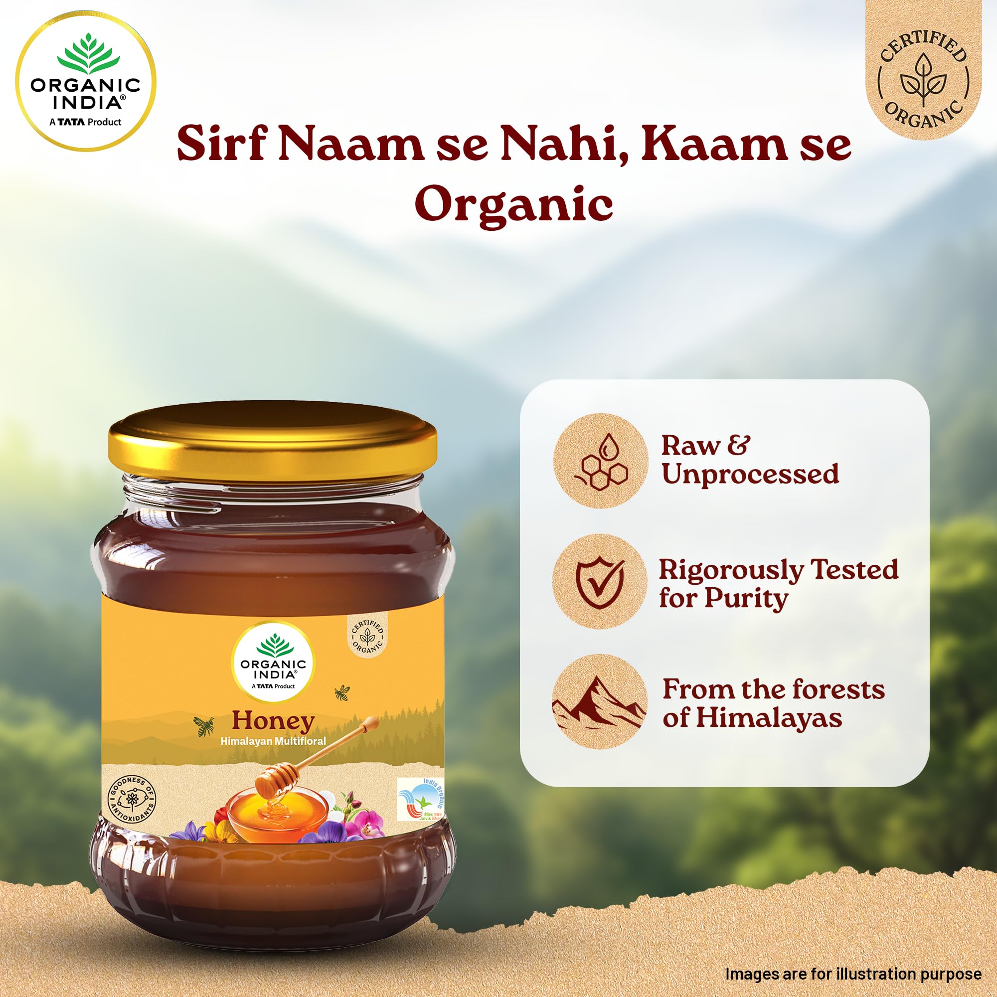 A TATA Product - ORGANIC INDIA Himalayan Multi Floral Honey 250g, Raw & Unprocessed, Natural & Organic, Sourced From the Shivalik Range of the Himalayas, Rich in Nutrients, Antioxidants 3