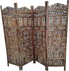 Biombo De Madeira Mdf Indiano Artesanato Rico Em Detalhes