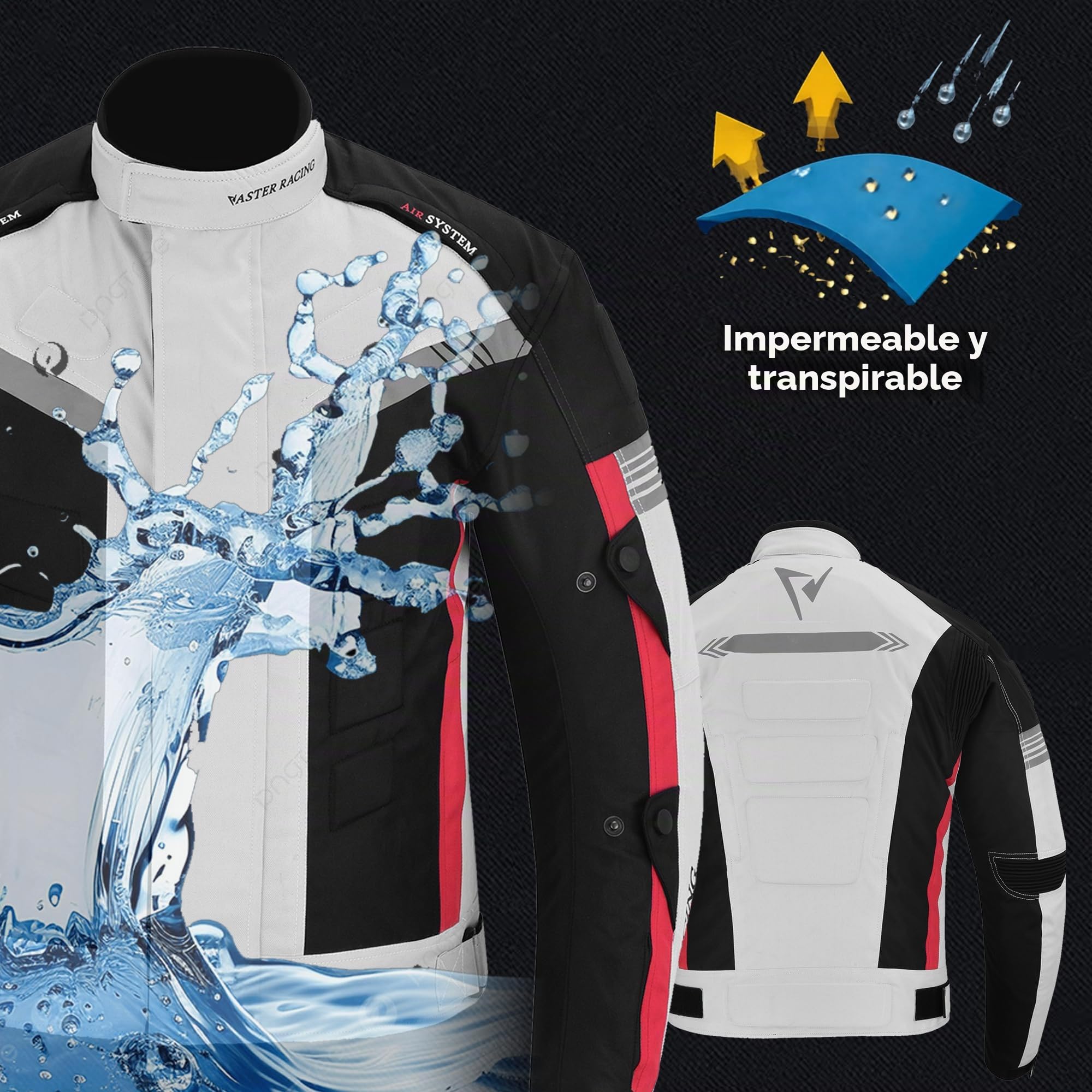 Chaqueta de motocicleta impermeables CE Armor Cordura Motocicleta Chaquetas a prueba de viento Equipo de protección de cuerpo completo