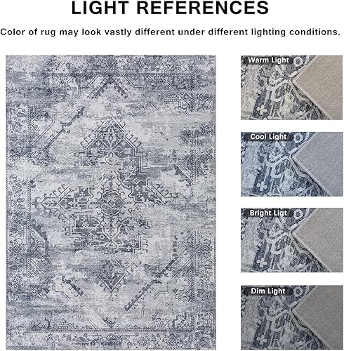 Miniatura 3 de Fashriend Alfombra iluminada por la luna de 5 x 7 pies para sala de estar, comedor, dormitorio, casa rural, sala de juegos, alfombra moderna de