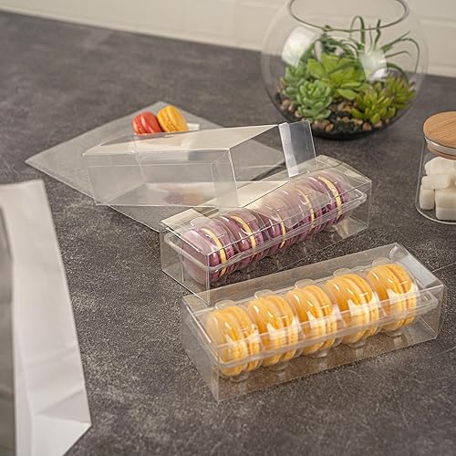 Miniatura 4 de Restaurantware - Sweet Vision - Contenedores de macarrones de 7.5 x 2.6 x 2 pulgadas, 100 cajas de macarrones resistentes - Se adapta a 5