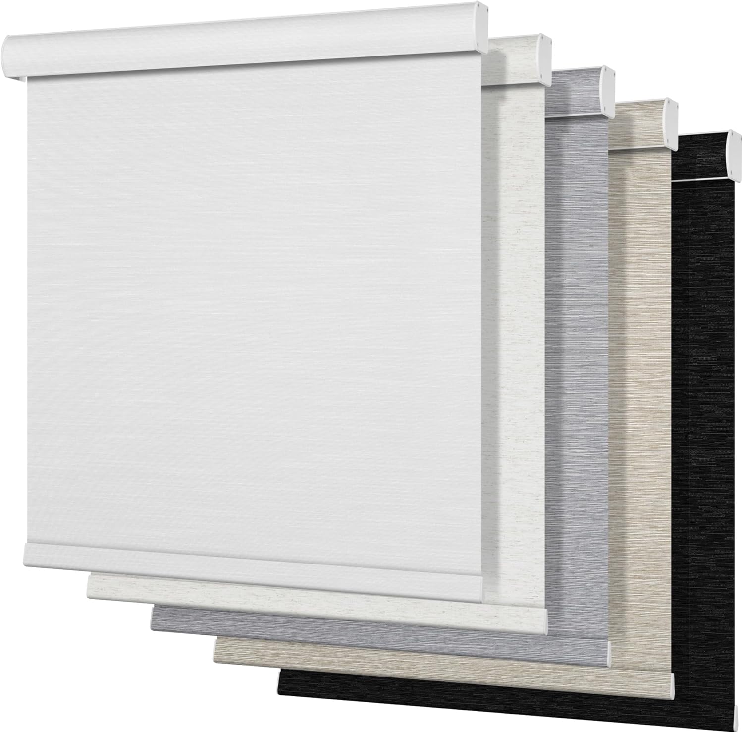 Boolegon Blackout Roller Shades for Windows,Cordless,Roller Blinds for Windows,Thermal Insulated Fabric UV Protection,Window Blinds Shades for Home,Office,Bedroom,Door,Blackout-Pure White,Custom Now