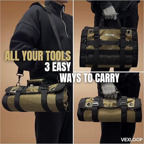 Miniatura 6 de Organizador de bolsa de herramientas enrollable, bolsa de herramientas de motocicleta para llaves y destornillador, bolsa de herramientas