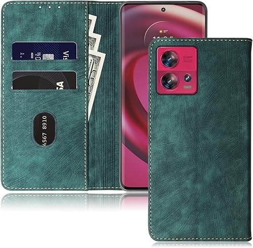 Motorola Edge 30 Fusion Folio Case Moto Edge 30 Fusion Flip Wallet Case RFID Bloqueo Teléfono Cubierta (Motorola Edge 30 Fusion Green)
