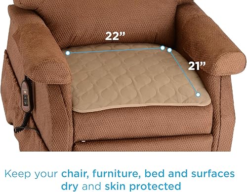 Miniatura 2 de NOVA Almohadilla inferior impermeable reutilizable para silla, asiento, muebles o cama con capa superior de terciopelo suave, asiento de