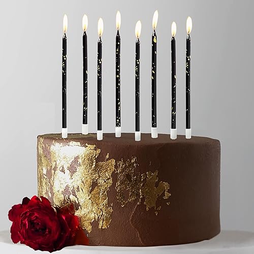 Miniatura 10 de 24 velas de cumpleaños de color rosa degradado, velas largas y finas para decoración de bodas, celebraciones, fiestas de cumpleaños, pasteles y