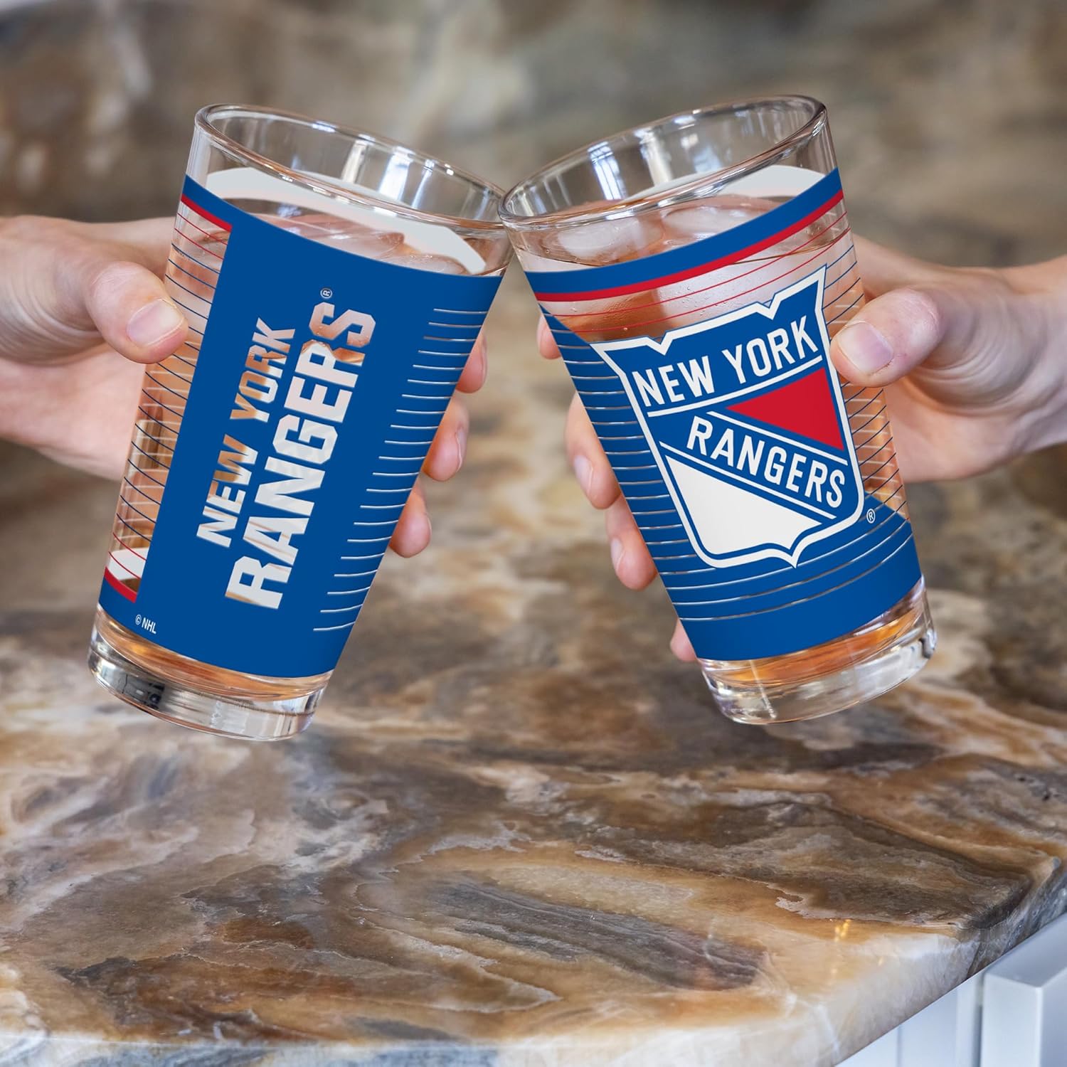 Rico Industries NHL Hockey 2 Pack 16oz Pint Glass Gift Set - Image 2
