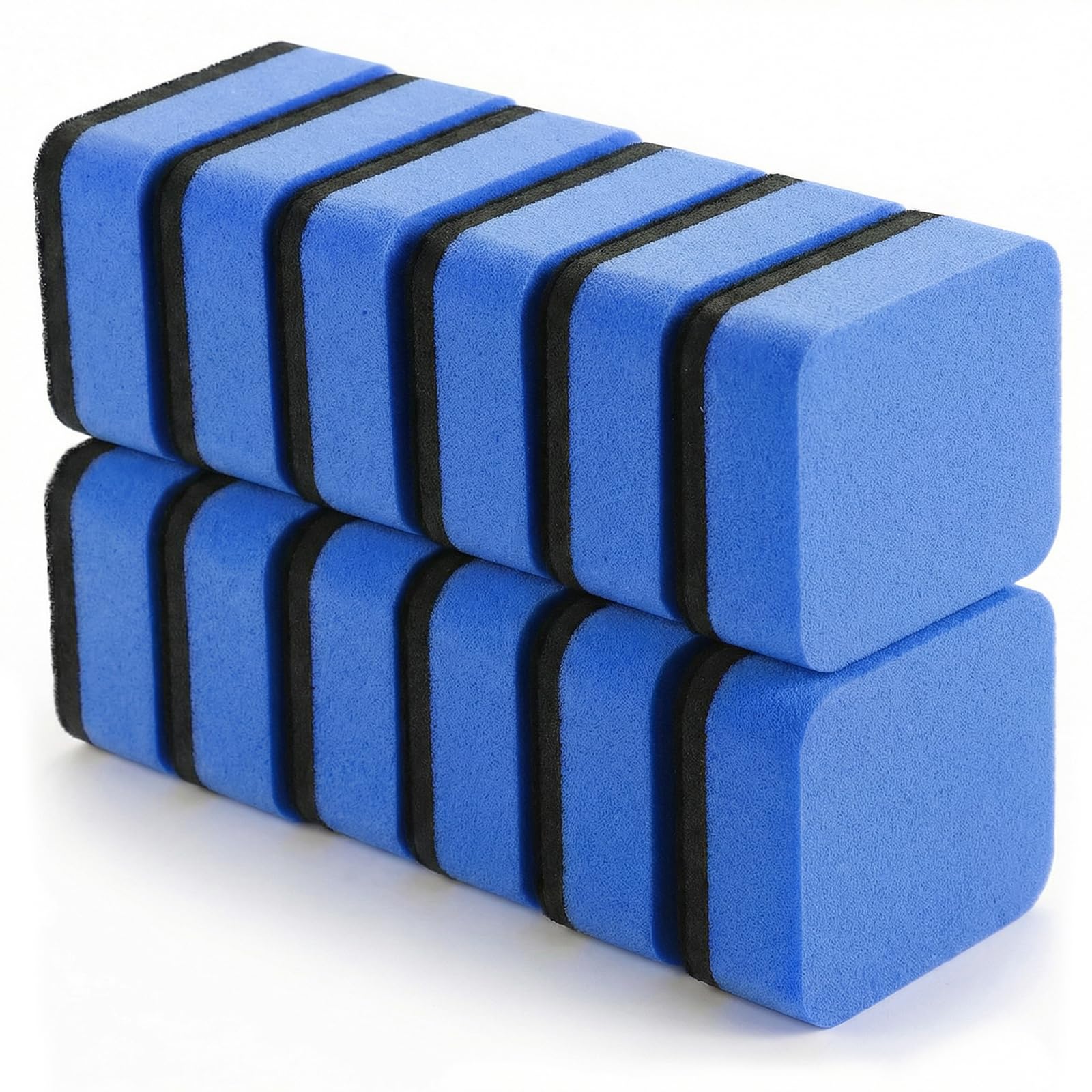 XLIUAX 12pcs Magnetic Whiteboard Erasers, Mini Dry Erase Eraser with Thick Felt Pad Chalkboard Cleaner Wiper for Cleaning Drywipe Boards for Home Office Classroom Supplies, 2" x 2"(Blue)