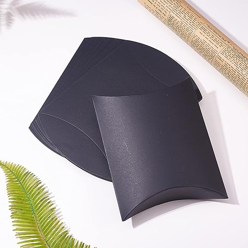 Vista 40 de Airssory 100 unidades de almohada de papel kraft vintage de 3 x 2 pulgadas, caja de embalaje de dulces, caja de embalaje de dulces, cajas de regalo