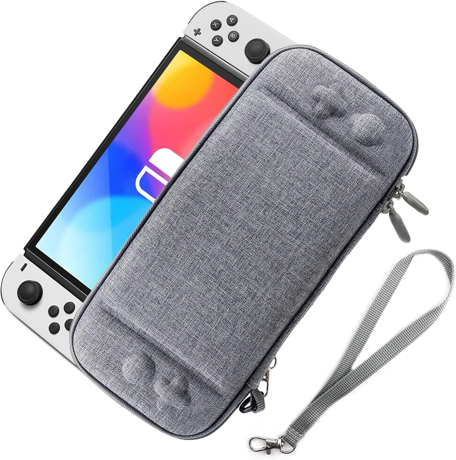 Rovepic Slim Switch Case with 8 Game Cartridges DoubleHead Zipper Hard Shell Travel