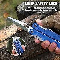 Vista 3 de WORKPRO Alicates multiherramienta 18 en 1, regalos para papá, multiherramienta EDC de acero inoxidable con cuchillo de bolsillo, 2 cerraduras