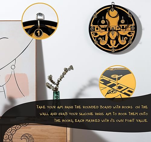 Miniatura 3 de Octopus Games Hookey Ring and Hook Toss Game with Score Board for Family, Adults, and Kids  Fun for Parties, Camping, Beach, Backyard, and More