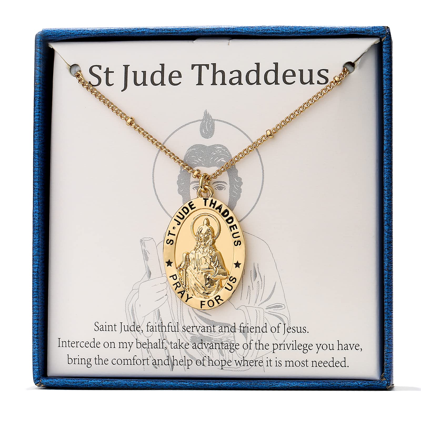 Valentines Day Gifts for Her Saint Christopher/Michael/Jude/Joseph/Anthony Necklace for Women Catholic Medal Pendant Jewelry 18+2 Inches