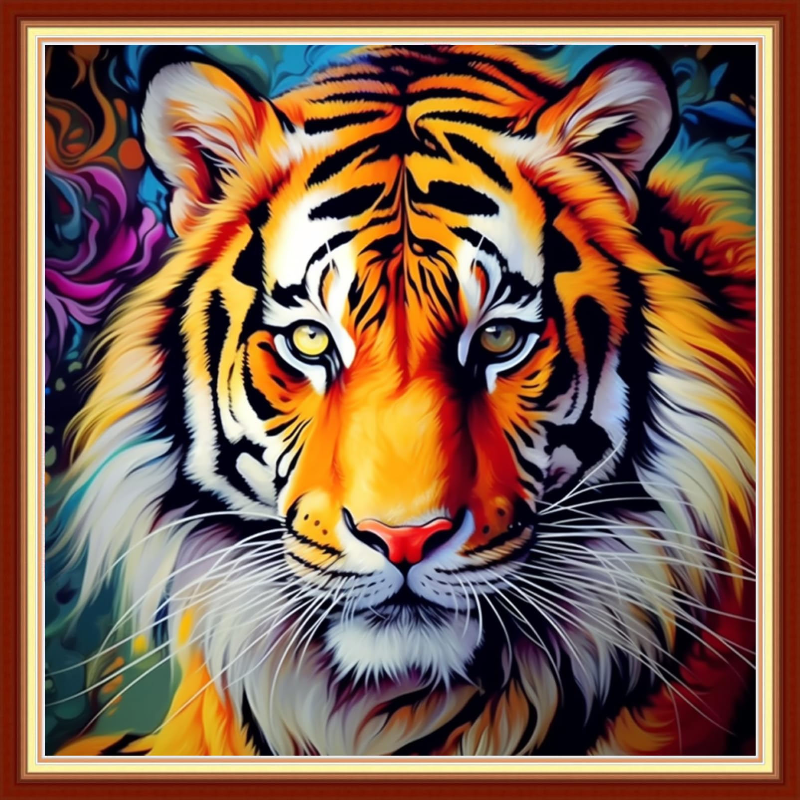 Artvxeay Stamped Cross Stitch Kits - Embroidery Kits for Beginners Cross Stitch Kits for Kids Adults 11 CT Printed Patterns Needlepoint Kits - King of Tiger Forest 18x18 inch