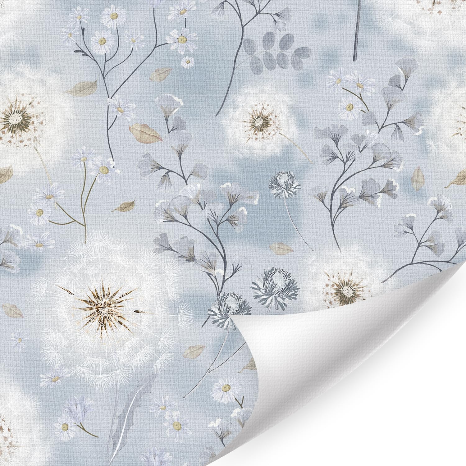Sticker Mural Chambre Fleur Bleue repositionnable et facile à poser 3724