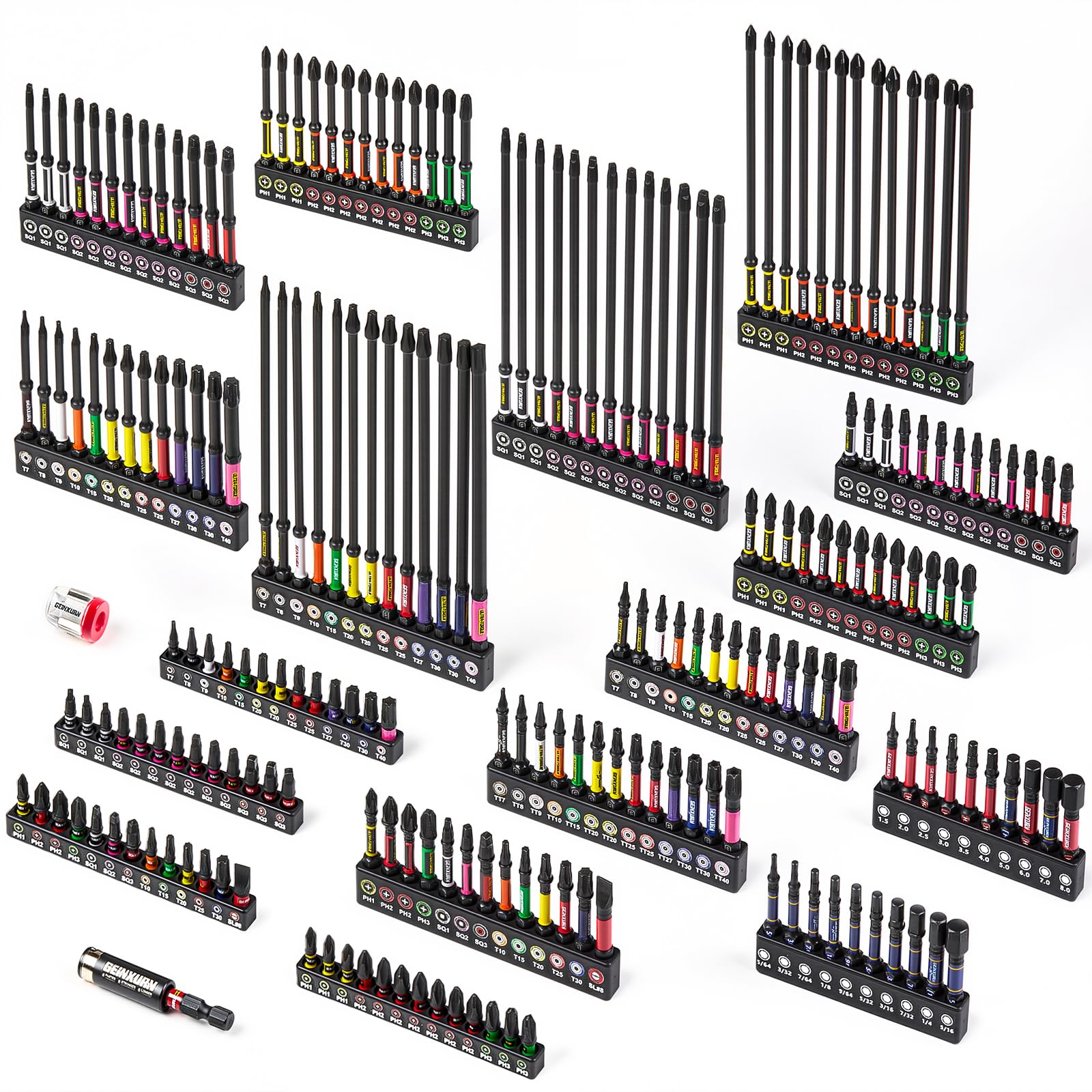 ピンバッジ　スターターセット Amazon.com: Geinxurn 217Pieces Impact Screwdriver Bits Set, S2