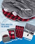 KingCamp Sleeping-Bags Sac de couchage pour adultes, temps froid & Grande chaleur extra large & Étendu XL Sacs de couchage portatifs étanches à l'eau