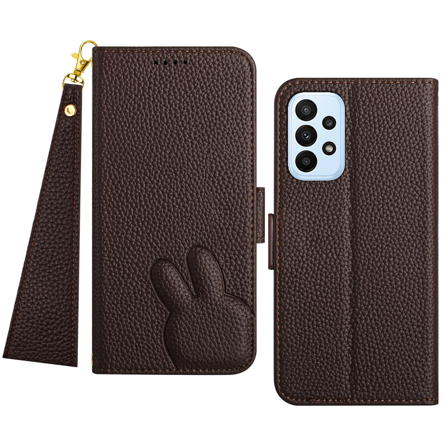 Grandoin Samsung Galaxy A53 5G ケース 手帳 SCG15 手帳型 ケース ギャラクシーA53 ケース 手帳型 マグネット SC-53C 手帳ケース Galaxy A53 5G カバー手帳型 携帯カバー SCG15 スマホケース ギャラクシーA53 ケース手帳型 財布型 耐衝撃 ギャラクシーA53 ケース 手帳型 内蔵マグネット SCG15 - 褐色