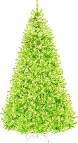 Miniatura 20 de Best Choice Products Árbol de Navidad azul bebé preiluminado de 6 pies, decoración navideña artificial completa con 947 puntas de rama, 250 luces