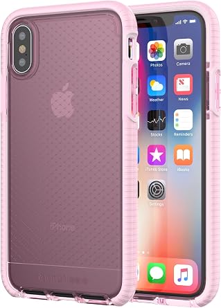 tech21 Evo Check Case for iPhone X - Rose Tint/White