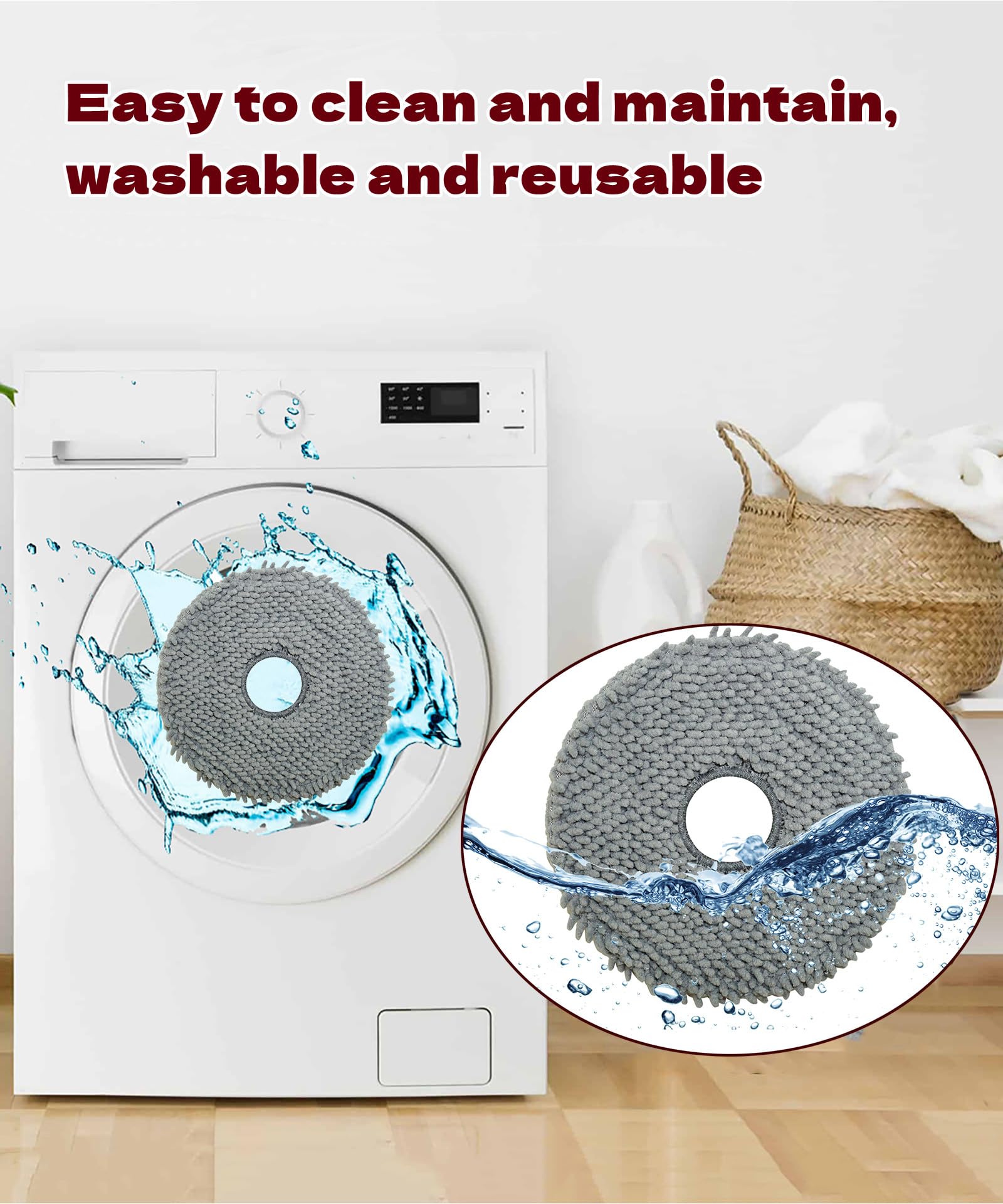 8 Pack Microfiber Mop Pads For Roborock Q Revo/Saros Series | Washable Replacement Pads For Robot Vacuum Mops 1 thumbnail image