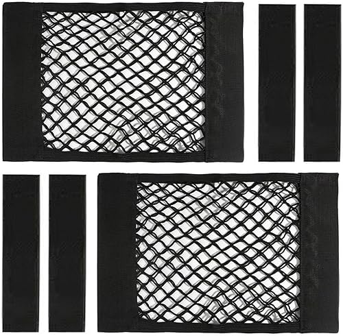 Red de carga de malla universal con calcomanías de cinta para automóvil, red de almacenamiento de calcomanías de pared, bolsa organizadora de bolsas