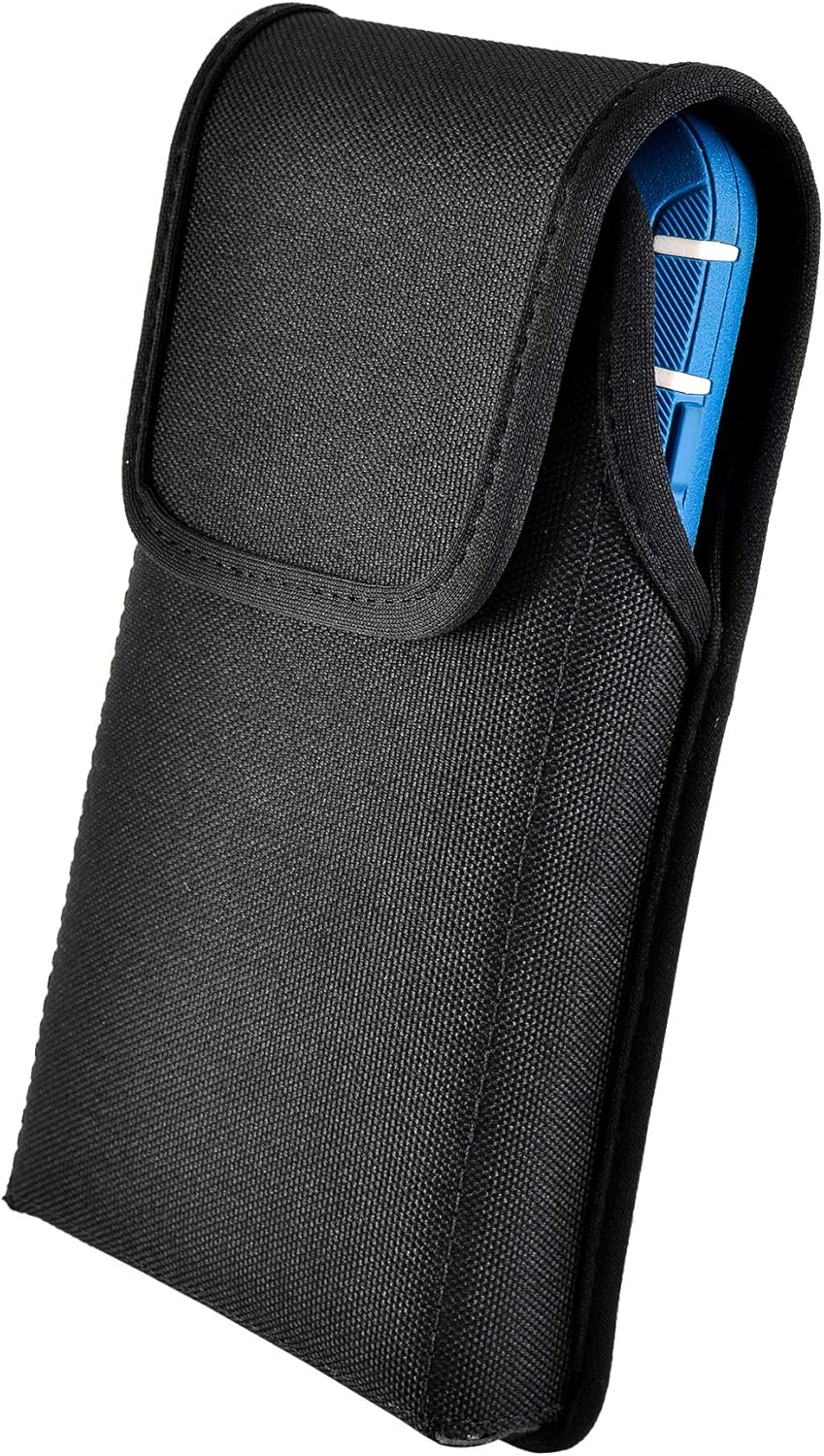 Turtleback Belt Clip Case Designed for iPhone 11 Pro Max (2019) / XS Max (2018) Fits w/OB Defender or Bulky Cases, Vertical Holster Black Nylon Pouch with Heavy Duty Rotating Belt Clip,
