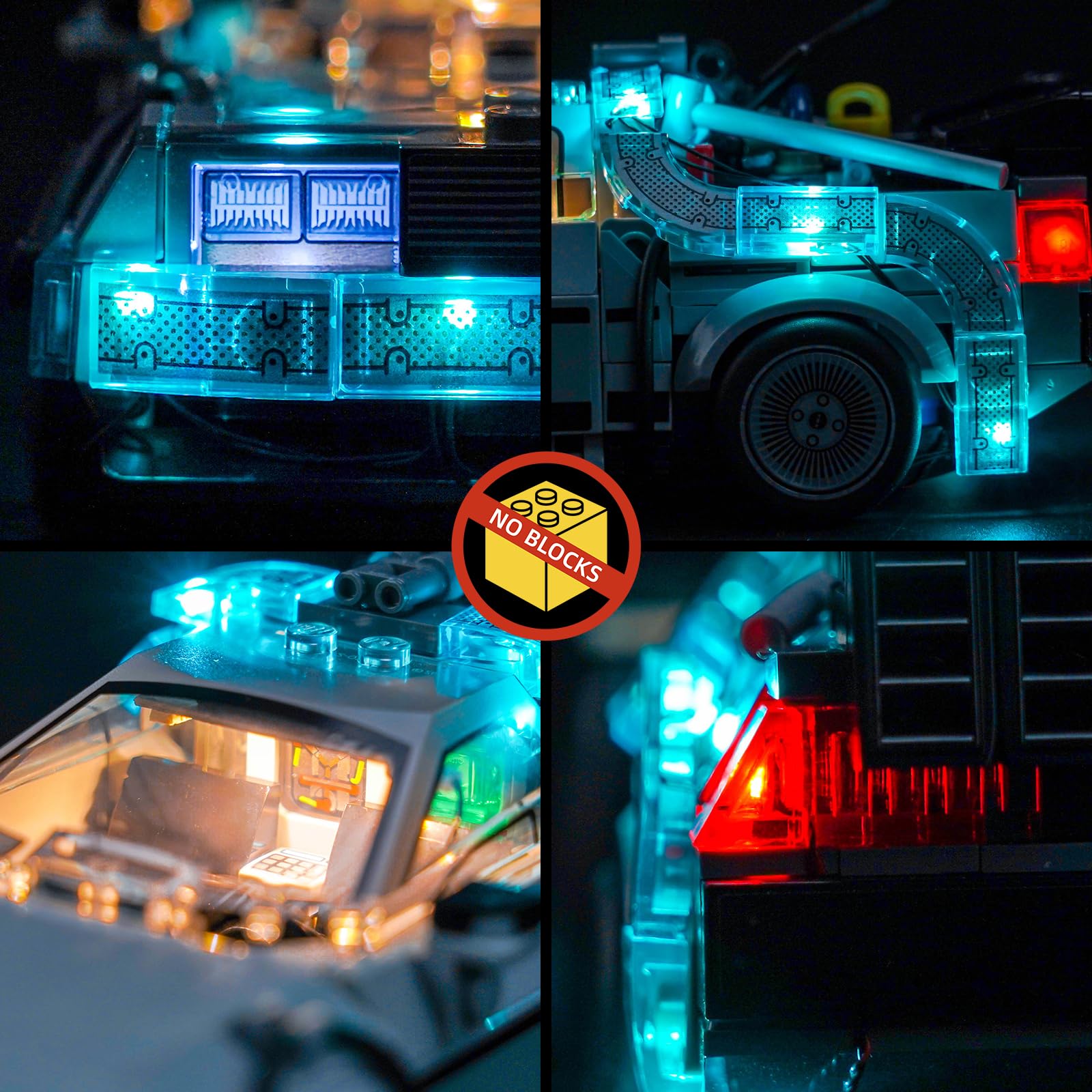 Licht-Kit Kompatibel mit Lego 77256 Time Machine from Back to The Future (Kein Modell), Led Beleuchtungs Set Compatible with Lego Time Machine from Back to The Future Bausteinen Modell - 5