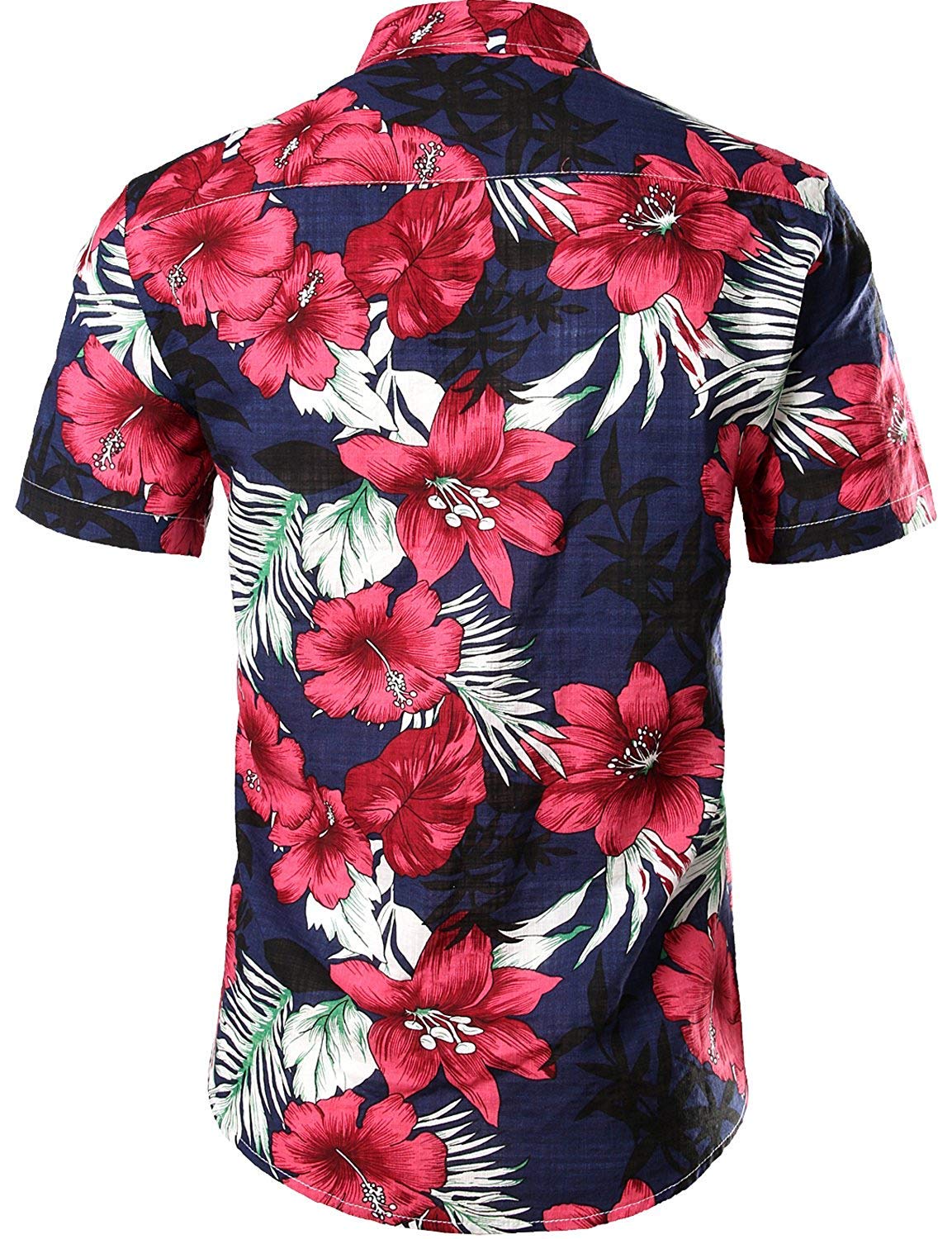 JOGAL Camicia hawaiana da uomo, casual, floreale, a maniche corte