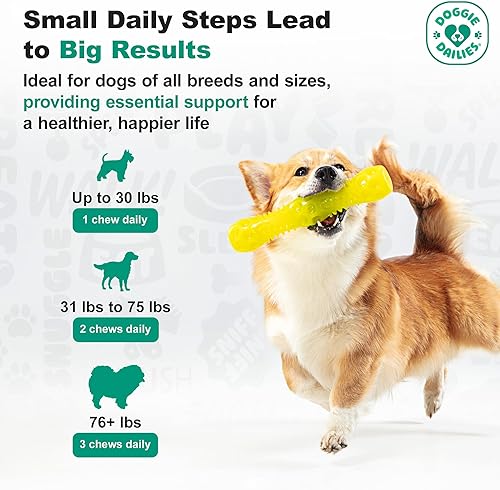 Miniatura 3 de Doggie Dailies, Suplemento avanzado para cadera y articulaciones para perros, glucosamina condroitina, masticables premium para cadera y